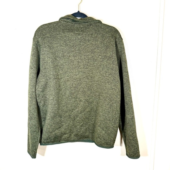 Men’s J Crew Marled Fleece Half Zip Pullover Green Size Medium - Picture 2 of 6